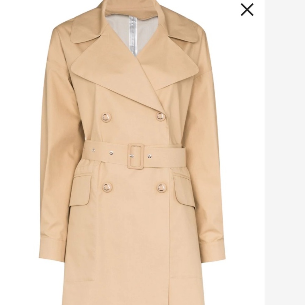 {SOLD} MONCLER SUMMER Tan Trench Coat Size 2 fits